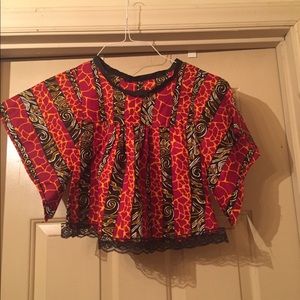 African print child’s crop top